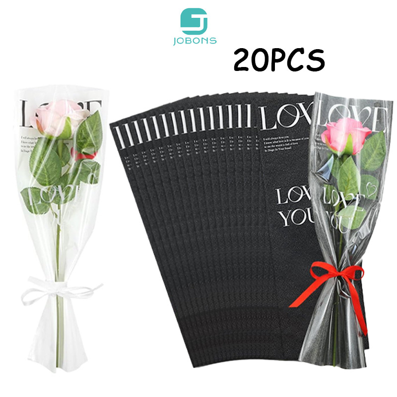 

Plastik Single Flower Opp "love" Korean Style Plastik Bunga Mawar Tangkaian Satuan Single