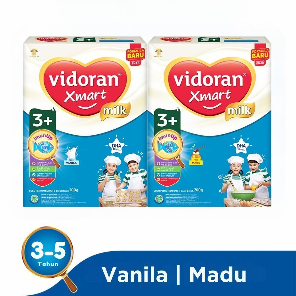 Vidoran Xmart Smart 3+ Imun Up Vanila Madu 350gr Susu Formula Pertumbuhan Anak