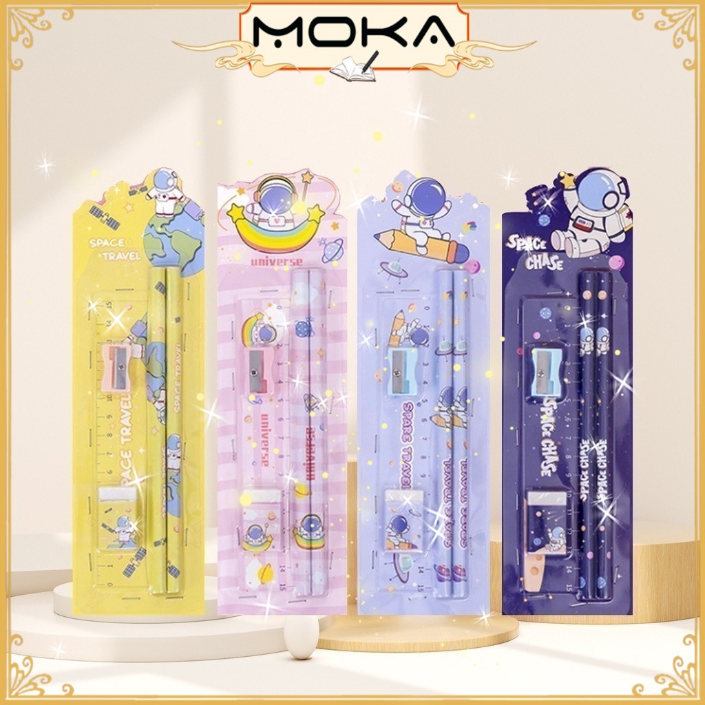 

MOKA 1 SET PAKET ALAT TULIS ISI 5 MACAM / ALAT TULIS SET 5 IN 1 / STATIONERY SET MKP65