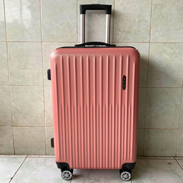 Koper 20 Inch & 24 Inch PoloTronto 801 Koper Kabin Koper Bagasi Travel - Rose Gold, 20 inch