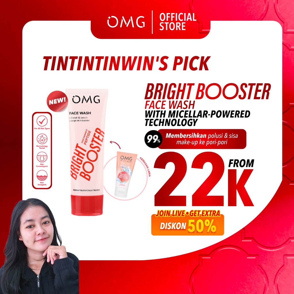 [TINTINTINWIN'S PICKS] OMG Oh My Glow Bright Booster Face Wash 50ml & 100ml - Untuk Semua Jenis Kuli