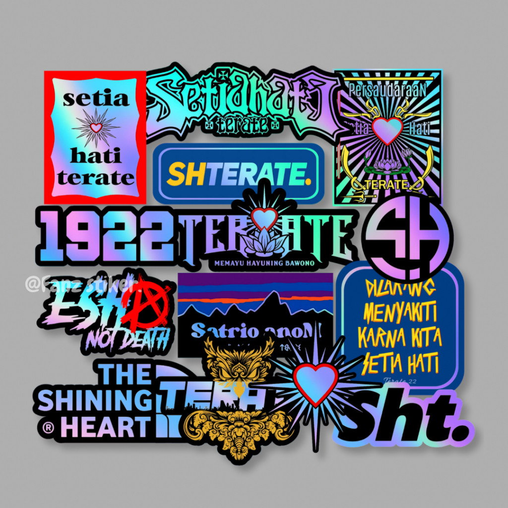 

STICKER HOLOGRAM PSHT TERATE ISI 14pcs - ANTI AIR, STICKER PERGURUAN | STICKER SILAT, HELM, LAPTOP, VOL 12 HLG