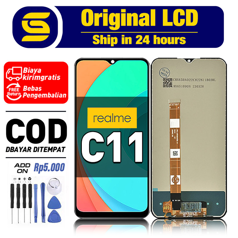 Original LCD Realme C11 Fullset Touchscreen hp murah For Glass Digitizer ori asli COD