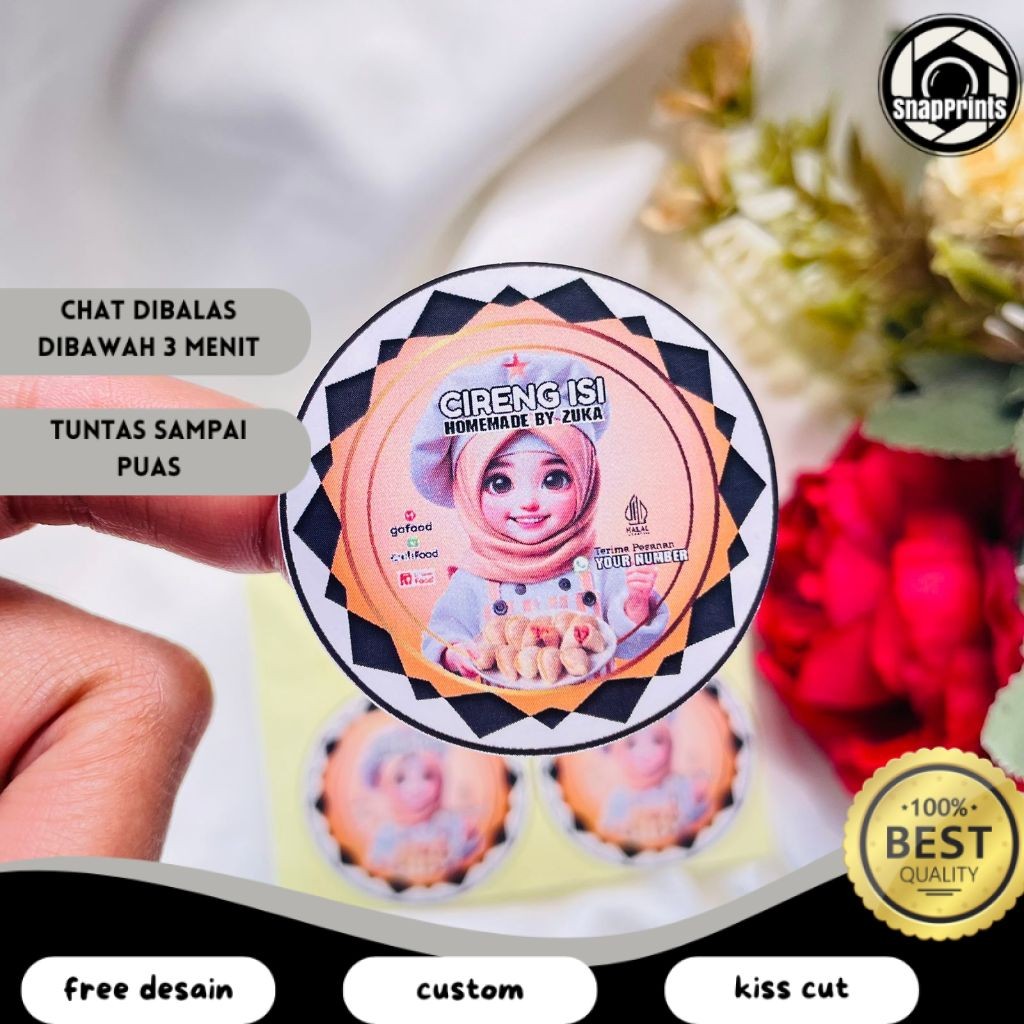 

SP 9-15 Cetak Sticker Chromo Cireng Label Kemasan Cemilan Makanan Cilok Cibay Free Custom