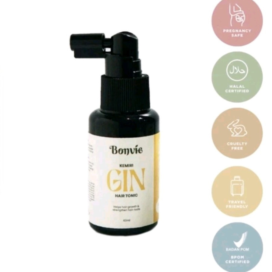 ( Terlaris ) bonvie hair tonic merawat rambut rontok Bonvie Kemiri Gin Hair Tonic
