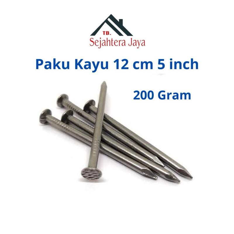Paku Kayu 5 Inch (12 cm) - 200 Gram/Pack - Paku Kayu Kuat dan Serbaguna