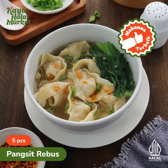 

Pangsit Rebus Ayam Udang Chili Oil isi 5pcs Frozen Food Kaya Halal