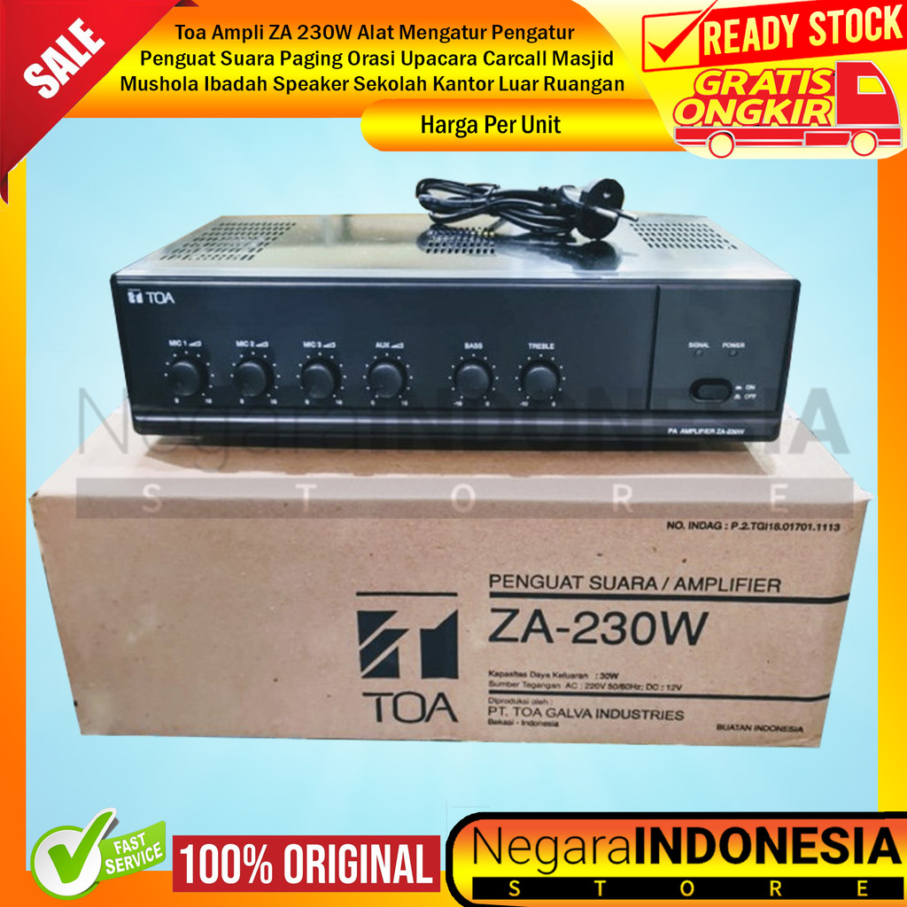 Toa Ampli ZA 230W Amplifier Alat Mengatur Pengatur Penguat Suara Paging Orasi Upacara Carcall Masjid
