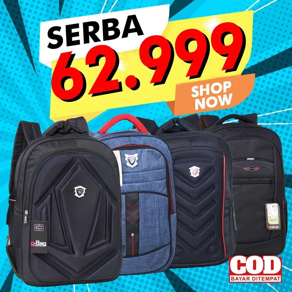 [PREMIUM ORIGINAL] Tas Sekolah 60 RIBUAN Pria Polo Alfito Hitam Polos Emboss Bonus Raincover Gendong