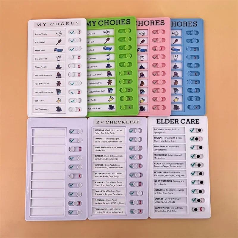 

Multi-purpose Checklist Memo Board Reusable My Chores Checklist Board for RV Home Wall School Classroom Kid Self-discipline Card