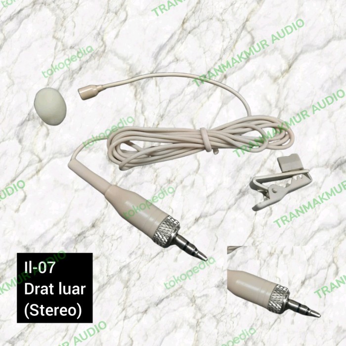 JJ99 Mic Jepit Clip on mini kabel jack 3,5mm Drat Luar Stereo