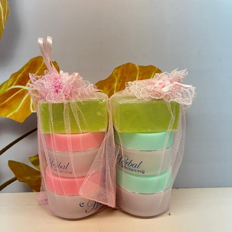 PAKET CREAM HERBAL ALGAE ORIGINAL PINK & HIJAU ORI