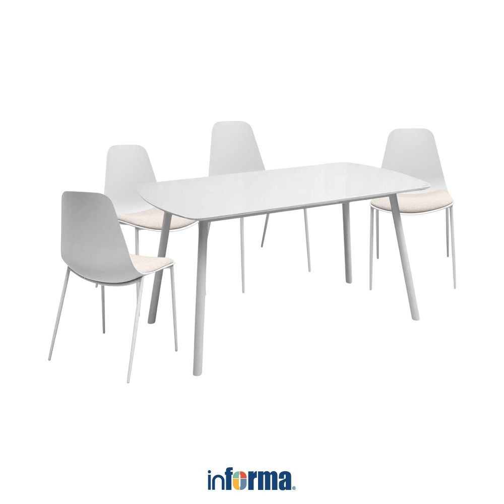 Informa Hallie Flavian I I Meja Makan 4 Kursi Dining Table Set Meja Kursi Ruang Makan Aesthetic Furn