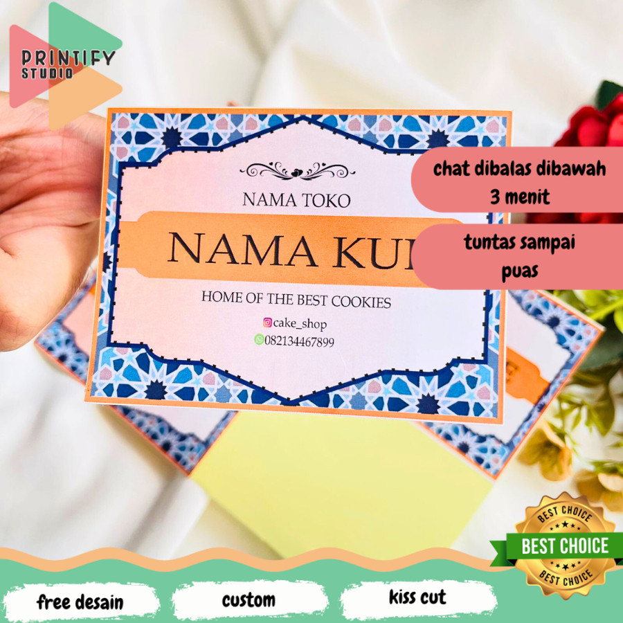

Printify Sticker Toples PERSEGI Custom Lebaran/Idul Fitri/Ramadan/Puasa/Stiker Toples/Packaging