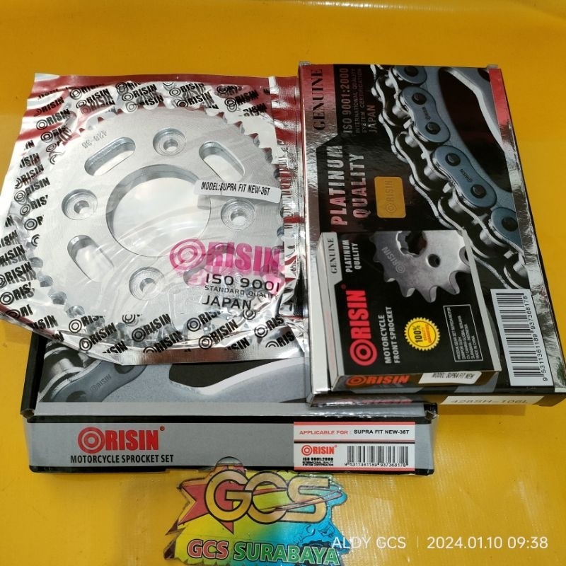 gear set,gerset,rantai gir paket full set Supra fit new 36T,Supra x125 Batman,karisma,Blade new,Revo