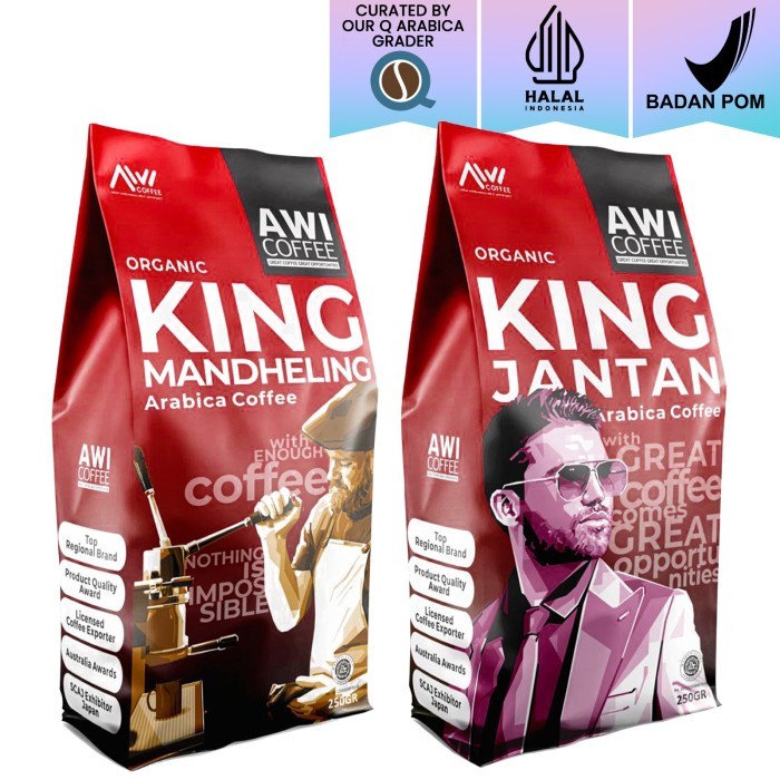 

AWI COFFEE KING MANDHELING 250 GR + KING JANTAN 250 GR | SPECIALTY - BIJI KE MEDIUM