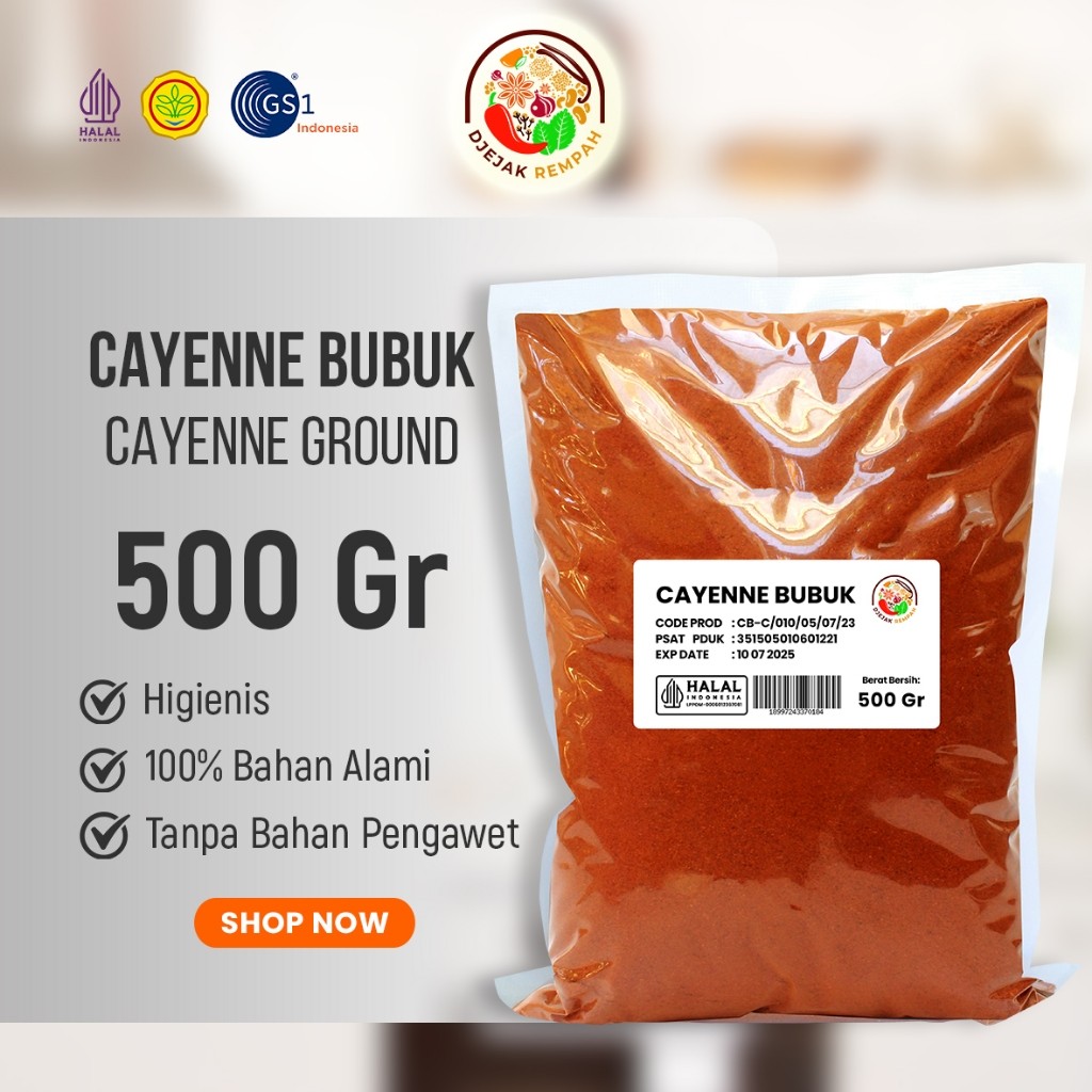 

Cabe Rawit Bubuk / Cayenne Powder (Kemasan 100 Gr - 1 Kg)
