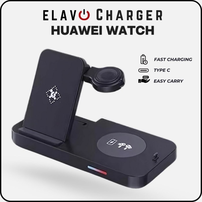 Elavo Wireless Charger Dock Type C Charging for huawei watch 3 pro GT 2 3 Pro runner 46mm huawei fre