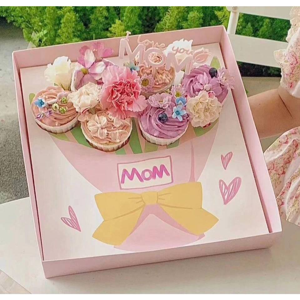 

1Set Kotak Cupcake Edisi Mother's Day/ Box Cupcake Mom / Kotak Cupcake Bunga / Topper Mother day