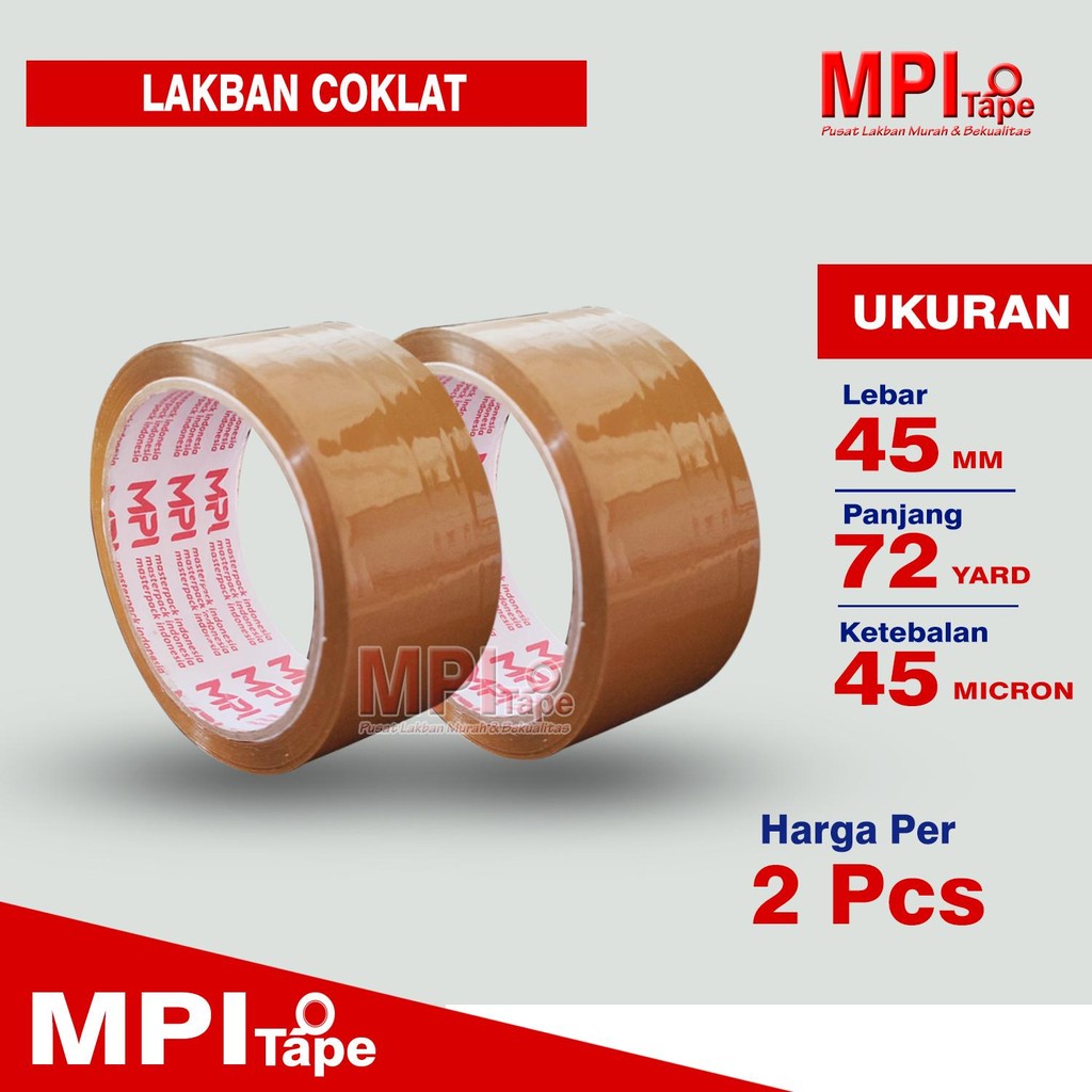 

2 Pcs - Lakban Cokelat 45 mm x 72 Yard - Lakban Packing - MPI