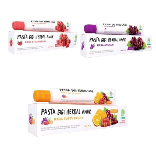 

GARANSI PASTA GIGI HERBAL ANAK HPAI HNI | PGH Anak 3 Varian Strawberry , Anggur , Tutty Fruity Termurah!!
