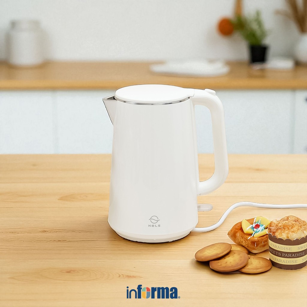 Informa Kels Savo Teko Listrik 1.7 Liter - Putih Ketel Listrik Pemanas Air Water Boiler Electric Ket