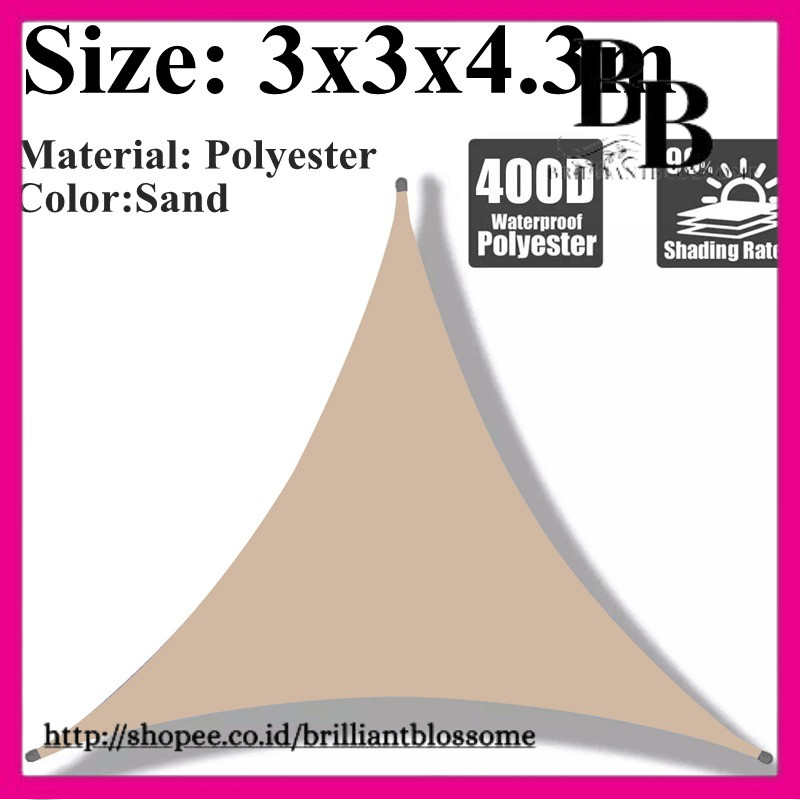 Sand Color Waterproof Shading Sail Garden Outdoor Awning Sunblock Swimming Pool Rainproof Shading Cl