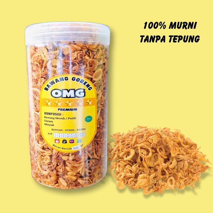 

(SUPER PREMIUM) Bawang Merah Goreng Asli Tanpa Campuran Tepung Original (Tawangmangu) - Bamer 300 gr Toples