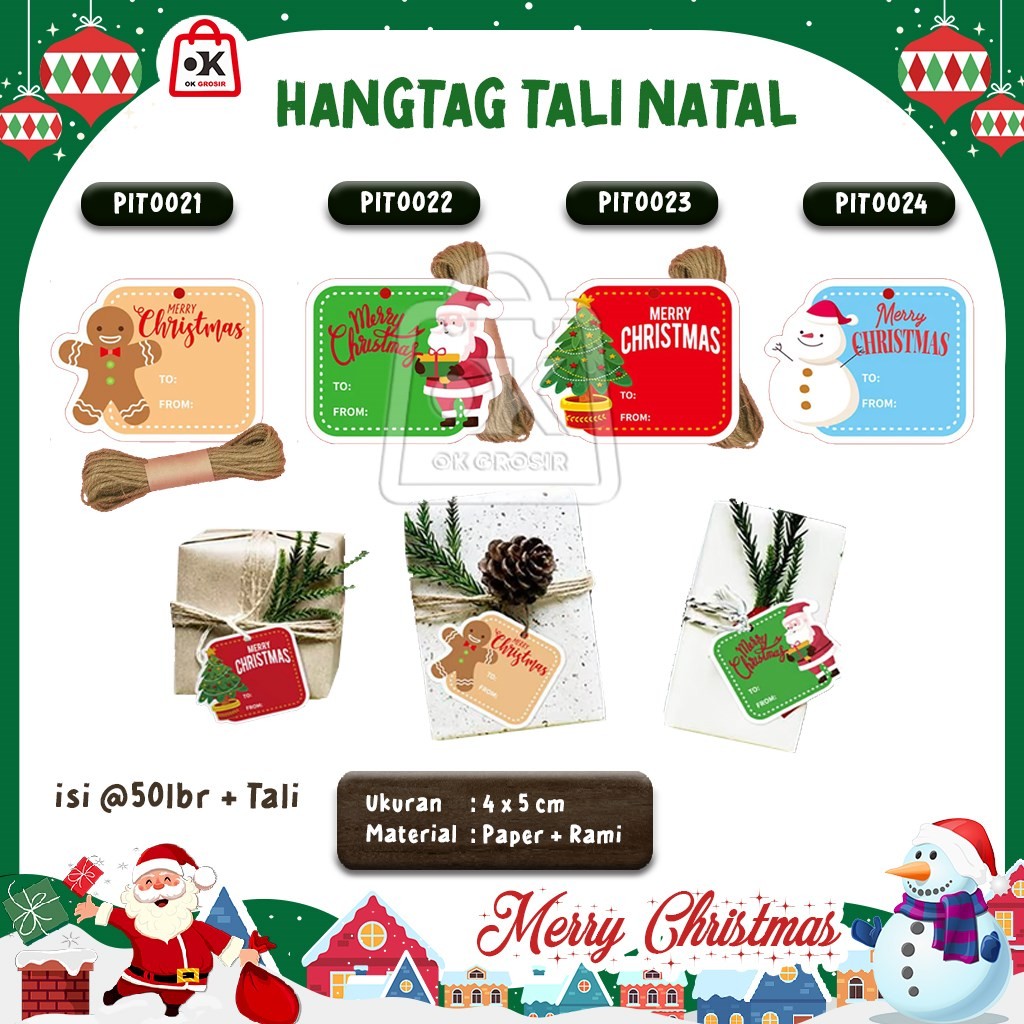 

Hangtag Tali Natal Christmas Hang Tag Tali Rami Hampers Gift Box Kotak Kado Dus Kado (1 pack)