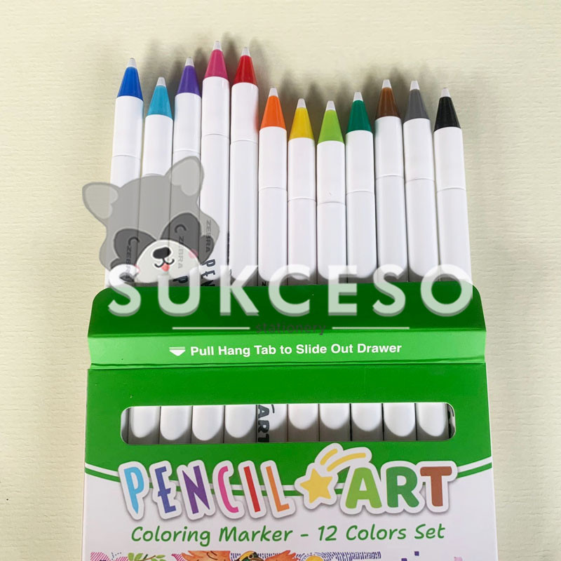

Zebra PencilArt Set 12 0.6mm Coloring Marker / Spidol Set 12 Warna