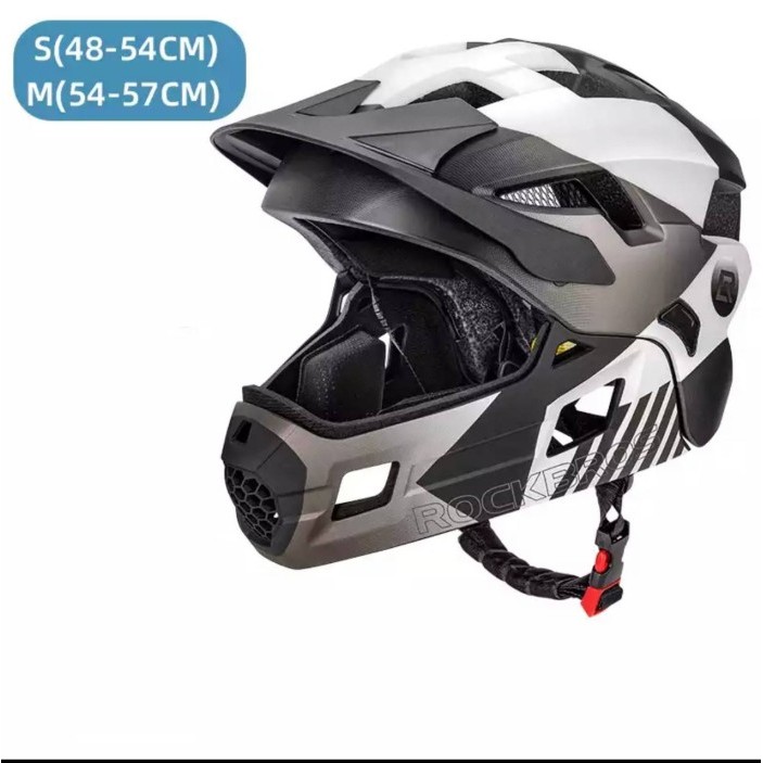 Helm Sepeda Anak Rockbros TS-61 Original Helem Gowes Fullface - ABU, M