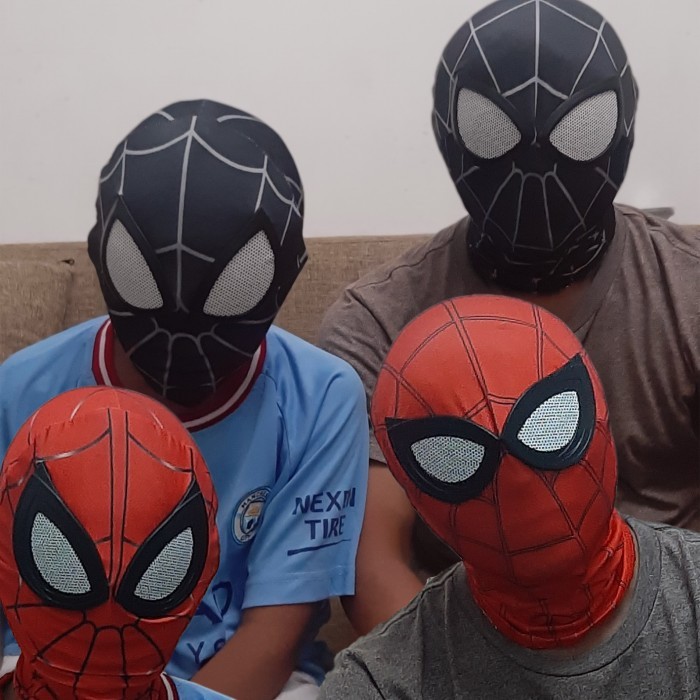 ✨LARIS✨ -Topeng kostum cosplay spiderman mask kain superhero Anak dan Dewasa - DEWASA HITAM