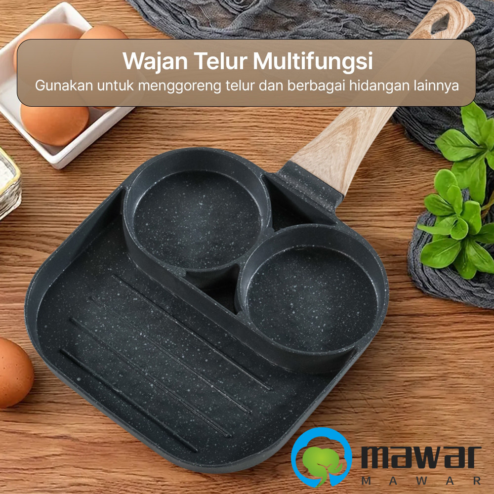 Wajan Telur Dadar Mini Anti Lengket Sekat Omlete Pan Induksi