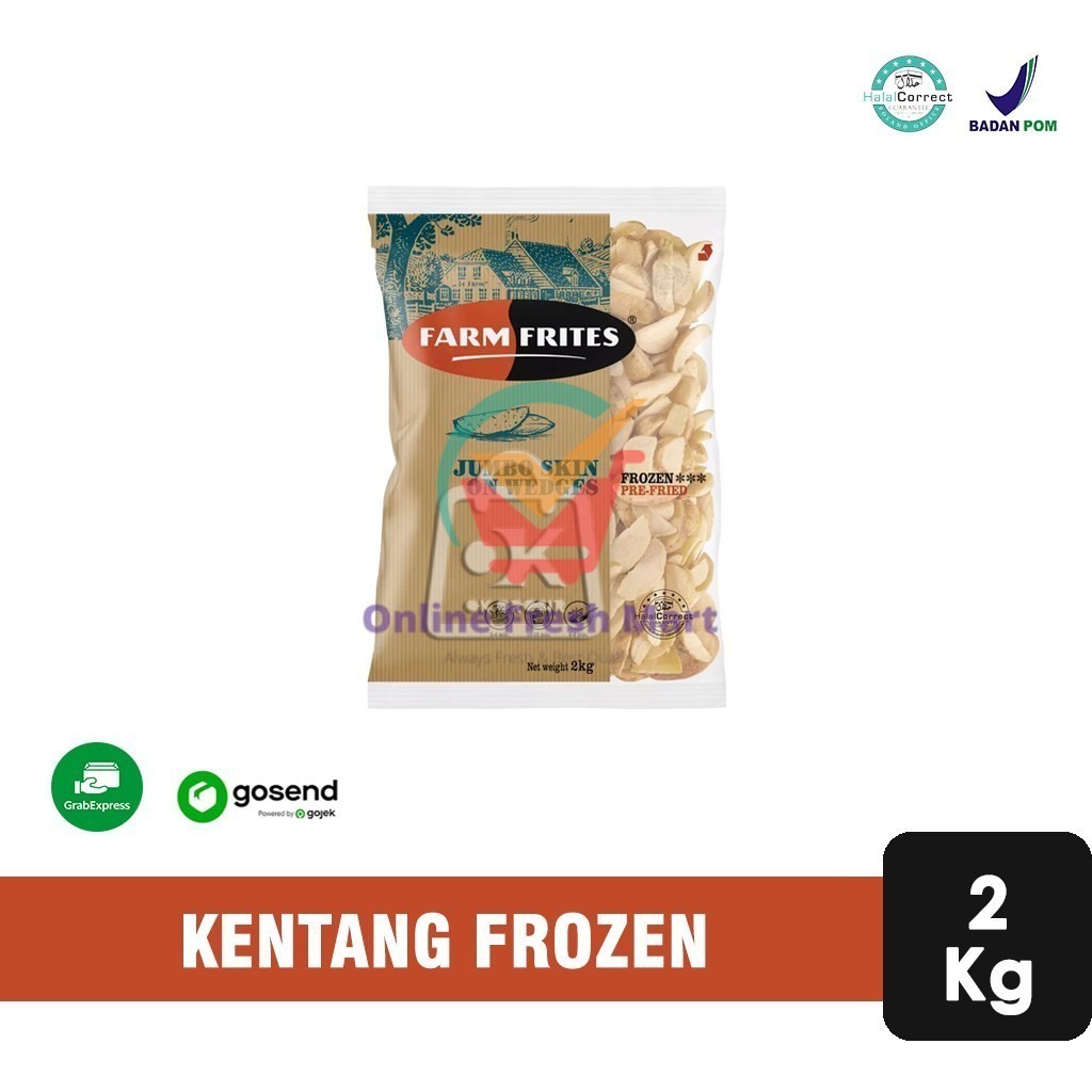 

Kentang Frozen Jumbo Wedges Skin on Farm Frites 2kg (KHUSUS INSTANT) - Online Fresh Mart Denpasar