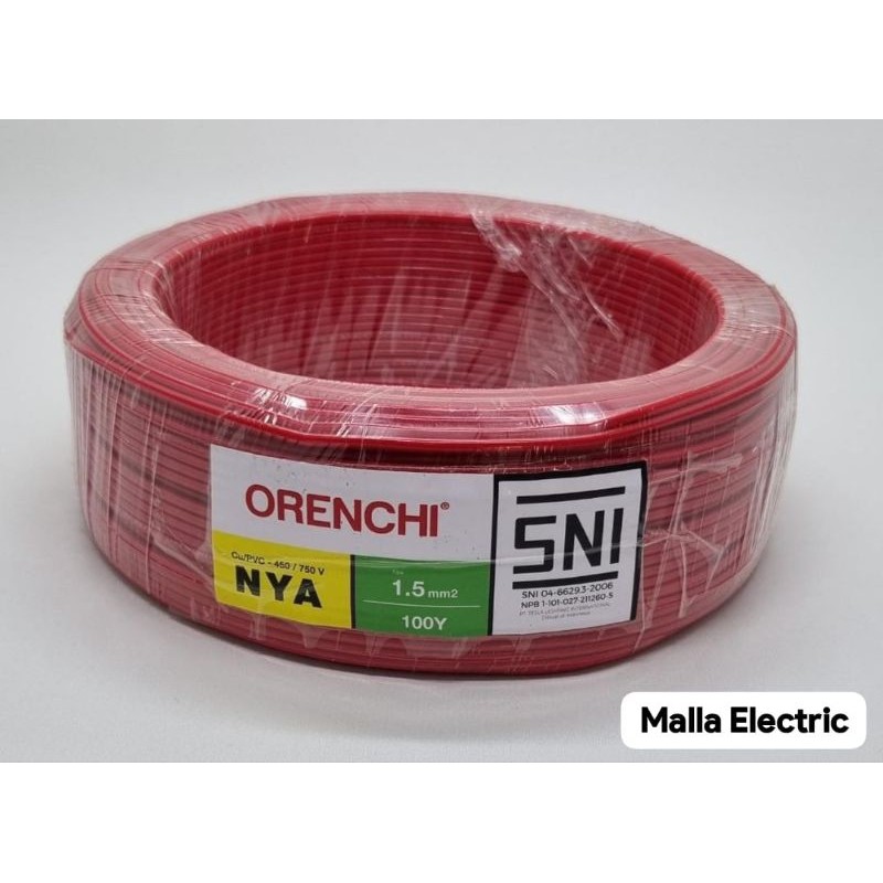 Orenchi Kabel Tunggal NYA Tembaga 1,5mm 50 Yard / 45 Meter