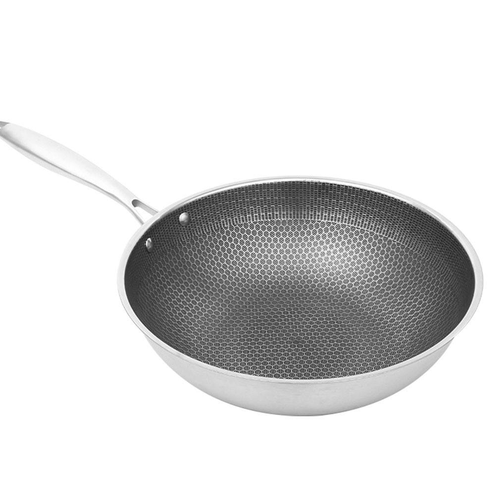 Electric Furnace Stainless Steel Wok Egg Frying Pan Griddle Honeycomb Restaurant Non-stick Cookware