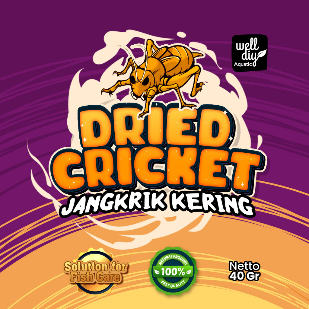 Jangkrik Kering DRIED CRICKET Pakan Ikan Channa Predator Arwana Reptil Fish Heaven