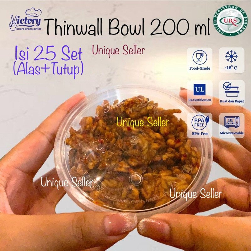 [Isi 25] Thinwall Bowl 200 ml Victory / Thinwall Mangkok 200ml Victory / Thinwall Bowl 200 ml / Thin