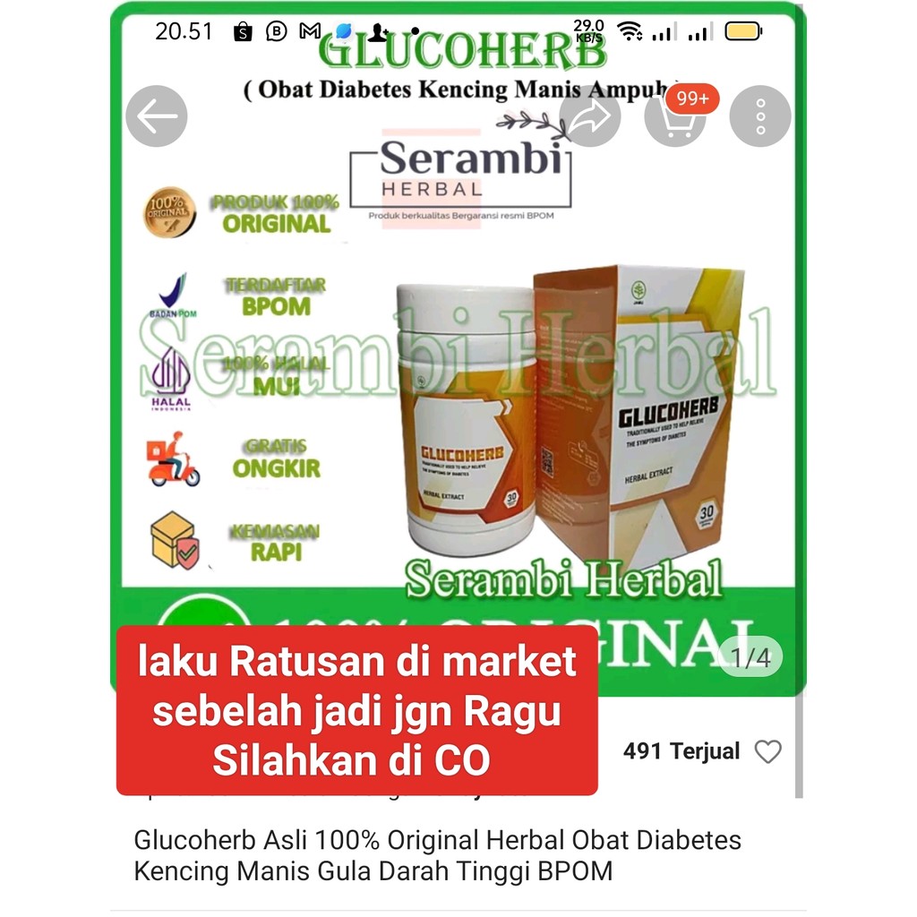

Glucoherb Asli 100% Original Herbal Obat Diabetes Kencing Manis Gula Darah Tinggi BPOM Menurunkan kadar kolesterol jahat dan gula dalam darah mengatasi diabetes kencing manis joklen9000