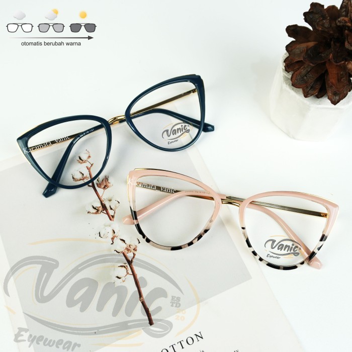 promo ✨ -Kacamata Cat Eye Fashion nita Lensa Photocromic - Leo Pink, Lensa Normal1