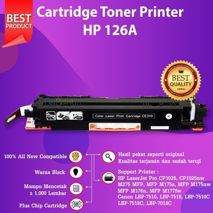 FixPrint Cartridge Toner Compatible  126A CE310A 130A CF350A Black Cyan Magenta Yelllow M176 M177fw 