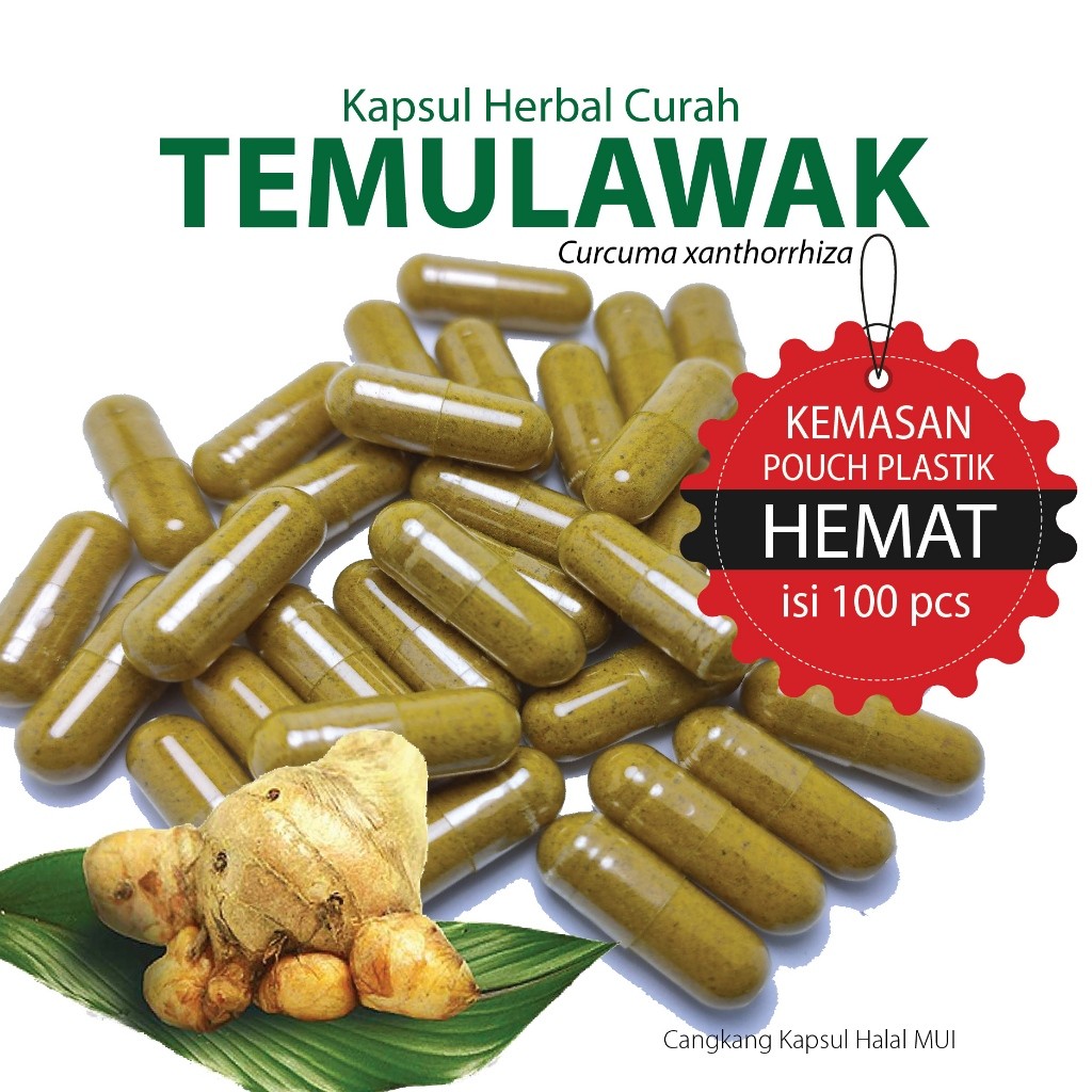 

TEMULAWAK 100 Kapsul Herbal Kesehatan Fungsi Hati/ Hepatitis & Lambung/ Maag