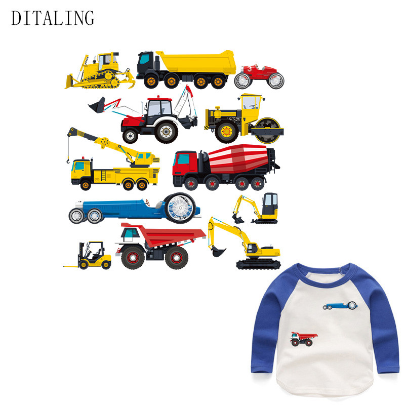 

Iron-On Transfer For Children Truck Patch DIY Washable Heat Transfer Vinyl Sticker Kids Boy Thermal Press Patch Custom Appliqued