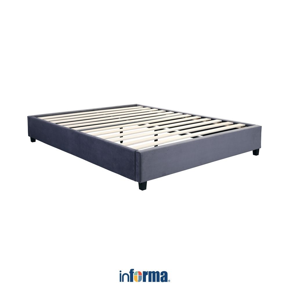 Informa 180X200 cm Linford I I I Dipan Velvet - Abu-Abu Ranjang Kasur Divan Tempat Tidur Furniture K