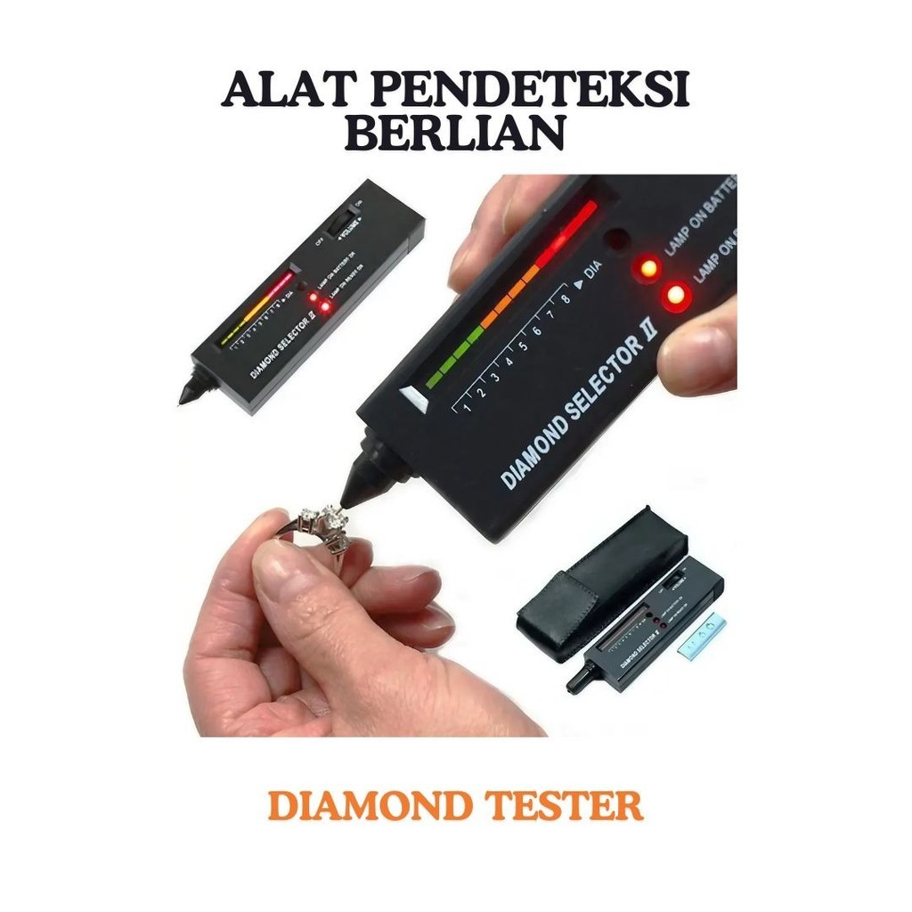 Diamond Tester Alat Tes Intan Batu Akik Gemstone Berlian Pengukur Moissanite Deteksi Selector