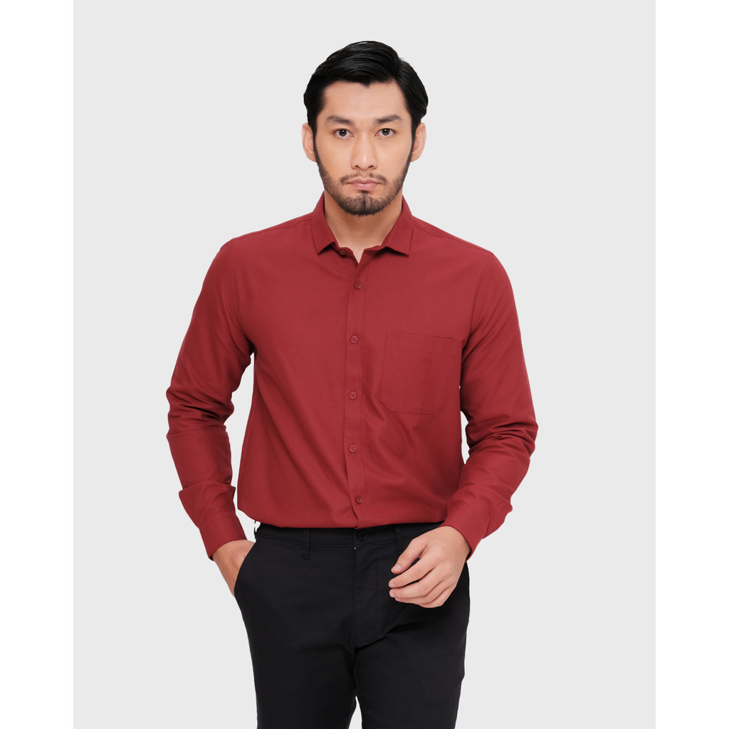 MOC Kemeja Lengan Panjang Pria STYX - MAROON