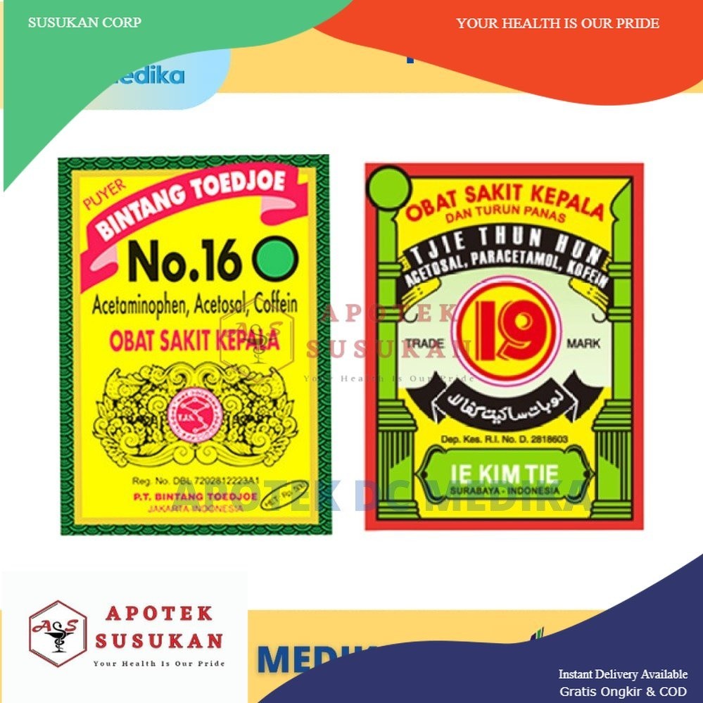 PUYER SAKIT KEPALA  PUYER 16 / PUYER 19  OBAT SAKIT KEPALA