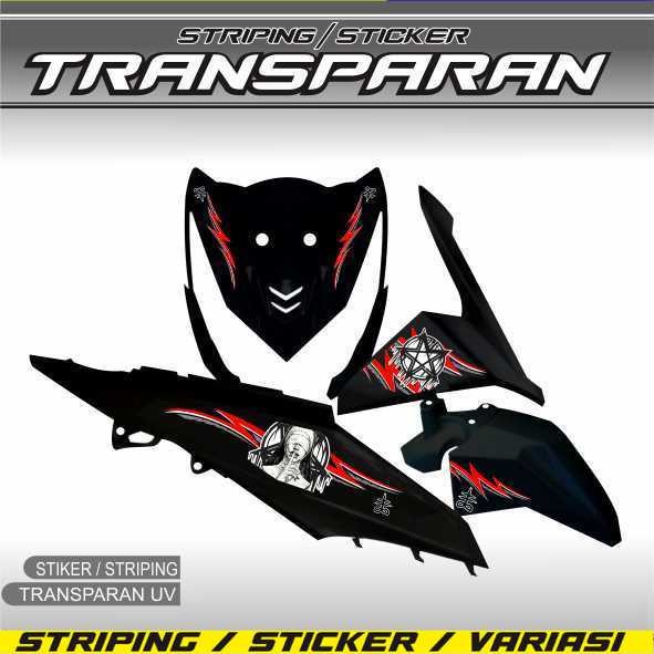 STRIPING STIKER STRIPING TRASPARAN MOTOR HONDA BEAT FI MOTIF BARU SATANIC VARIASI KEREN BEAT FI V7 S