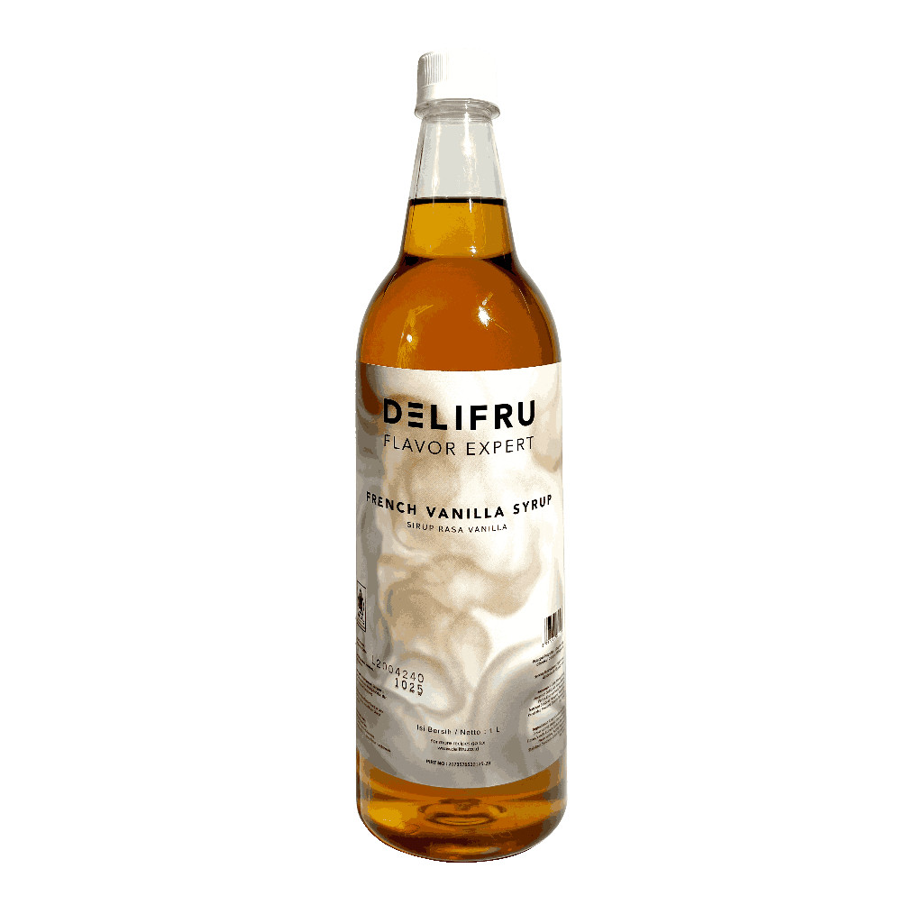 

Delifru French Vanilla Syrup 1000ml - Sirop Rasa Vanilla 1liter - Sirup Delifru Premiumm 1L