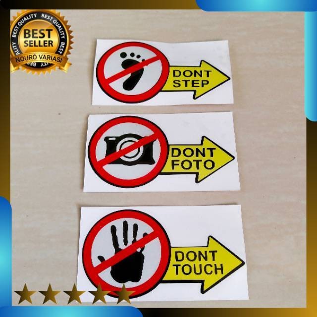 stiker cutting KAKI TANGAN KAMERA Dont foto dont injak dont touch sentuh dilarang step kamera Lightn